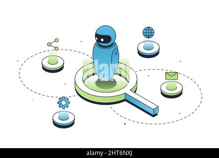Concetto di ricerca di parola chiave Illustrazione Vettoriale