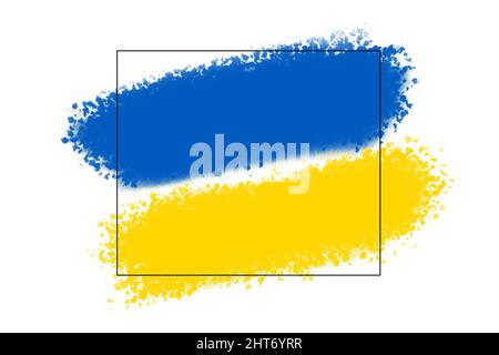 Bandiera Ucraina dipinta a mano Foto Stock