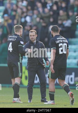 Shaun Maloney, direttore dell'Hibernian, dopo la partita della Cinch Premiership a Easter Road, Edimburgo. Data foto: Domenica 27 febbraio 2022. Foto Stock