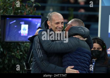 26 febbraio 2022, empoli, Firenze, Italia: Empoli, Italia 26th Febbraio 2022: Massimiliano Allegri Juventus FC coach durante la Serie Italiana Una partita di calcio 202122 tra Empoli FC e Juventus FC allo Stadio Castellani (Credit Image: © Raffaele conti/Pacific Press via ZUMA Press Wire) Foto Stock