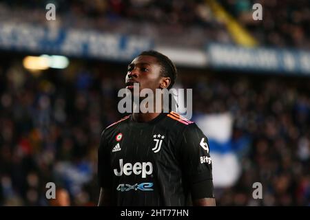 26 febbraio 2022, empoli, firenze, Italia: Empoli, Italia 26th Febbraio 2022: Moise Kean del Juventus FC durante la Serie Italiana Una partita di calcio 202122 tra Empoli FC e Juventus FC allo Stadio Castellani (Credit Image: © Raffaele conti/Pacific Press via ZUMA Press Wire) Foto Stock