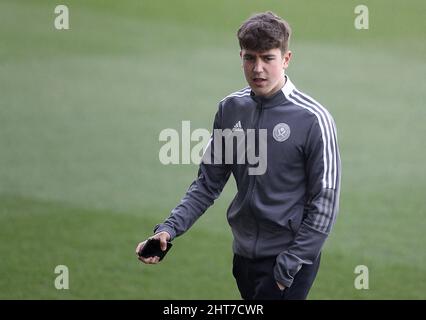 Londra, Inghilterra, 26th febbraio 2022. Ollie Arblaster di Sheffield Utd durante la partita del campionato Sky Bet al Den, Londra. Il credito d'immagine dovrebbe leggere: Paul Terry / Sportimage Foto Stock