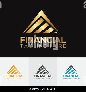 Logo Golden Metallic Accounting & Financial Illustrazione Vettoriale