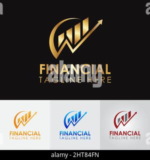 Logo Golden Metallic Accounting & Financial Illustrazione Vettoriale