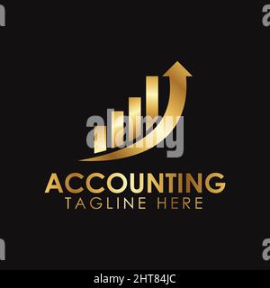 Logo Golden Metallic Accounting & Financial Illustrazione Vettoriale