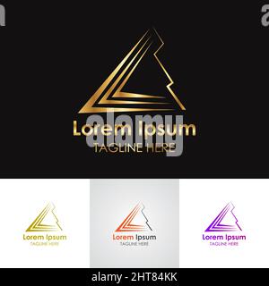 Logo Golden Metallic Accounting & Financial Illustrazione Vettoriale