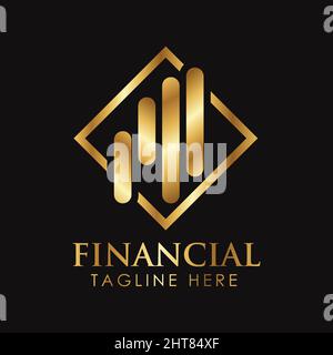 Logo Golden Metallic Accounting & Financial Illustrazione Vettoriale