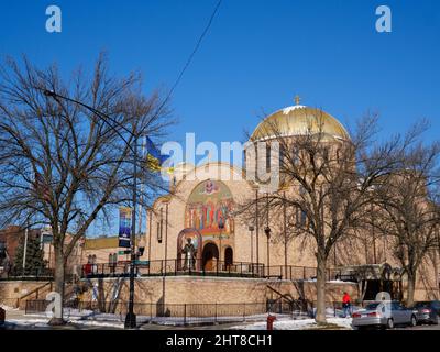 Saints Volodymyr & Olha Chiesa cattolica Ucraina, quartiere villaggio ucraino, Chicago, Illinois. Foto Stock