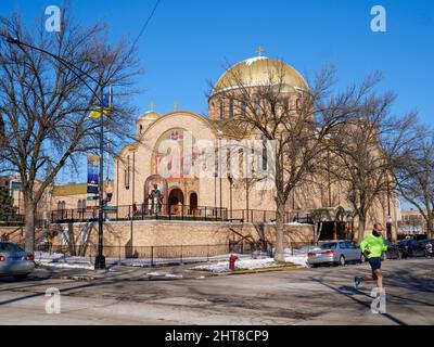 Saints Volodymyr & Olha Chiesa cattolica Ucraina, quartiere villaggio ucraino, Chicago, Illinois. Foto Stock