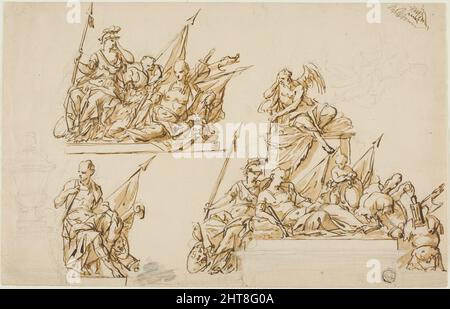 Disegni non eseguiti per il Monumento al primo Duca di Marlborough, c.. 1733. Foto Stock