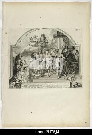 Filippo IV nomina Principe Ferdinando Governatore dei Paesi Bassi, targa 25 di Casperius Gevartius, Pompa Introitus Honori Serenissimi Principis FerdinandI (ingresso triumfale del più sereno e onorabile Cardinale-Infante Ferdinand), 1642. Foto Stock