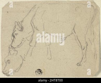 Bozzetti di toro pascolo, testa di mucca (recto); mucca seduta in Profilo (verso), n.d. Foto Stock
