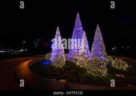 La mostra Winter GLOW al New York Botanical Garden nel Bronx, New York nel 2022 Foto Stock