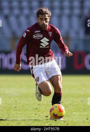 Torino, 27th febbraio 2022. Ricardo Rodriguez del Torino FC durante la Serie A allo Stadio Grande Torino. Il credito d'immagine dovrebbe essere: Jonathan Moscrop / Sportimage Foto Stock