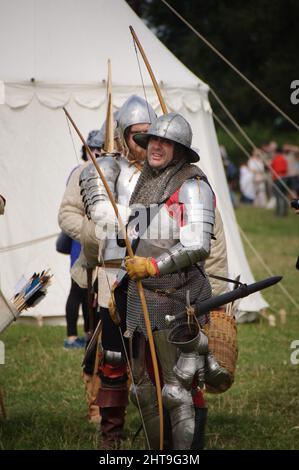 Battaglia di Shrewsbury rievocazione militare storica 24 luglio 2021 Foto Stock