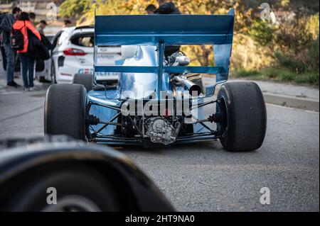 Dettaglio del motore Formula Renault scattato in Rally Hill Climb, Spagna Foto Stock