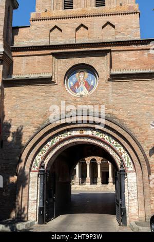BUCAREST, ROMANIA - 16 AGOSTO 2021: Monastero medievale di tutti i Santi nella città di Bucarest, Romania Foto Stock