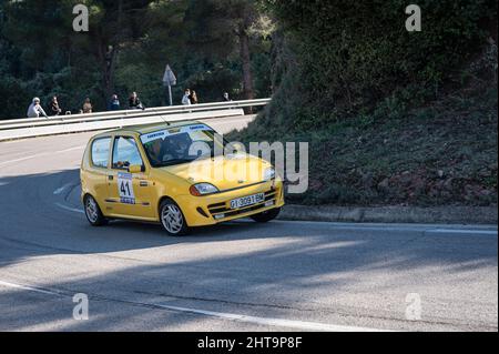 Fiat Seicento Sporting nella salita Rally a Sant Feliu Codines Foto Stock