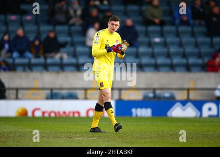 Crown Oil Arena, Rochdale, Inghilterra - 26th Febbraio 2022 Liam Roberts portiere di Northampton - durante la partita Rochdale contro Northampton, EFL League Two 2021/22 alla Crown Oil Arena, Rochdale, Inghilterra - 26th Febbraio 2022 credito: Arthur Haigh/WhiteRosePhotos/Alamy Live News Foto Stock