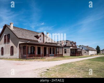 La casa di Post Surgeion si trova a Fort Laramie, Wyoming Foto Stock