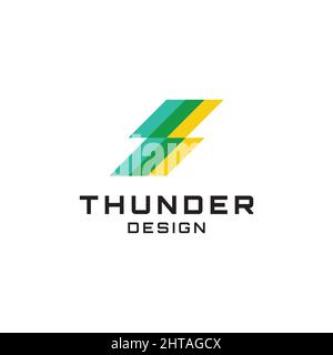 Modello vettoriale con disegno del logo Thunder Bolt Illustrazione Vettoriale