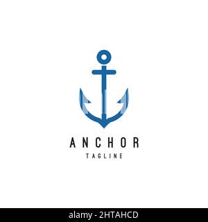 Modello vettoriale di ispirazione del logo Anchor Illustrazione Vettoriale