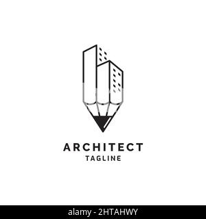 Logo ARCHITECT design simbolo di ispirazione modello vettoriale Illustrazione Vettoriale