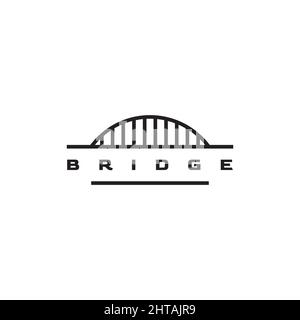 Modello vettoriale per la progettazione del logo Bridge Illustrazione Vettoriale