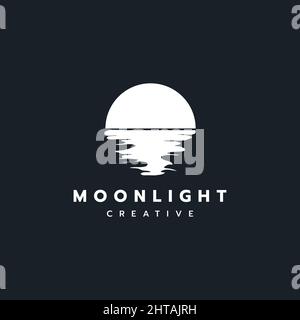 Modello vettoriale di illustrazione del logo della luce lunare Illustrazione Vettoriale