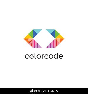 Modello vettoriale di ispirazione per il logo con codice colore Illustrazione Vettoriale