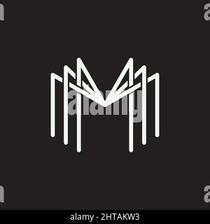 Modello vettoriale di ispirazione per il logo del monogramma Letter M. Icona M tripla Illustrazione Vettoriale