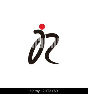 lettera r o jr semplice segno linea inchiostro vettore logo Illustrazione Vettoriale