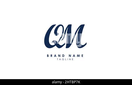 Lettere alfabetiche iniziali logo monogramma QM, mq, Q e M. Illustrazione Vettoriale