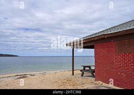 Vista panoramica del mare contro il cielo Foto Stock