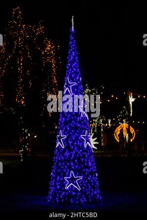 Decorazioni natalizie nel parco cittadino di Constanta in Romania Foto Stock