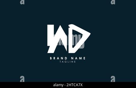 Lettere alfabetiche iniziali logo monogramma WD, DW, W e D. Illustrazione Vettoriale