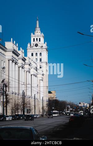 Vista della Rivoluzione Avenue a Voronezh, Russia. Foto Stock
