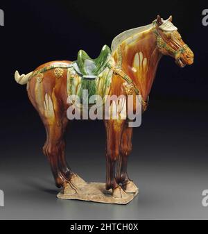 Sancai (tre colori smaltati) figura di un cavallo. Collezione privata. Foto Stock