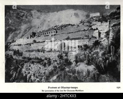 Fortezza di Ollantay-Tampu dal libro ' Miti e leggende Messico e Perù ' di Lewis Spence, Editore Boston : David D. Nickerson 1913 Foto Stock