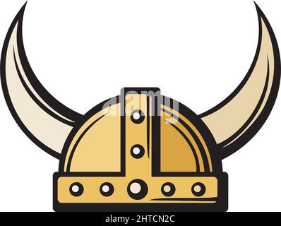 Illustrazione del vettore del casco Viking Illustrazione Vettoriale