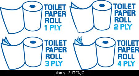 Rotoli di carta igienica (1, 2, 3 e 4 veli) illustrazione vettoriale Illustrazione Vettoriale