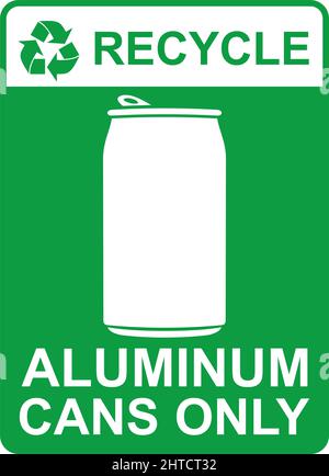 Simbolo vettore di riciclo - illustrazione vettoriale solo per lattine di alluminio Illustrazione Vettoriale