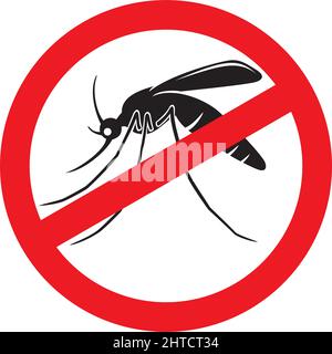 Arrestare l'illustrazione del vettore del segno di zanzara Illustrazione Vettoriale