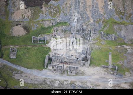 Le rovine di Old Gang piombo odore mulino, North Yorkshire, 2015. Foto Stock