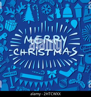 Allegro biglietto di auguri di Natale illustrazione vettoriale Illustrazione Vettoriale