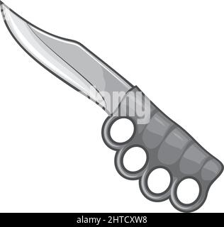 Coltello militare con nocche in ottone illustrazione vettoriale Illustrazione Vettoriale