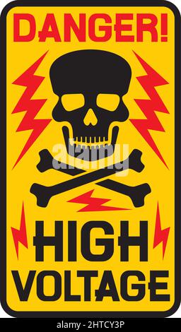 Pericolo alta tensione segno illustrazione vettoriale Illustrazione Vettoriale