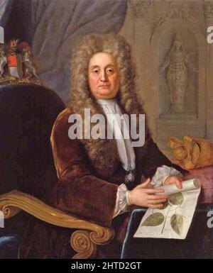 HANS SLOANE (1660-1753) medico anglo-irlandese, naturalista e collezionista. Pittura di Stephen Slaughter , 1736 Foto Stock