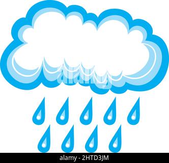 Illustrazione del vettore nuvola e pioggia Illustrazione Vettoriale
