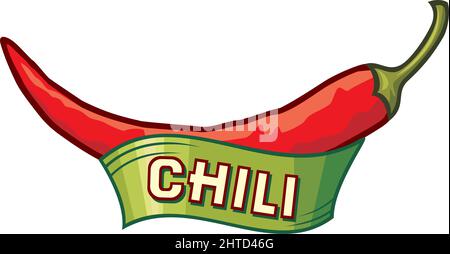 Illustrazione del vettore dell'etichetta Chili Pepper Illustrazione Vettoriale